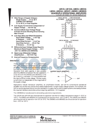 LM324ANS datasheet - QUADRUPLE OPERATIONAL AMPLIFIER