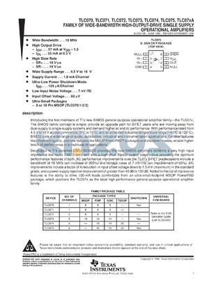 TLC075AIPWPR datasheet - QUAD WIDE-BANDWIDTH HIGH-OUTPUT-DRIVE OP AMP W/SHUTDOWN