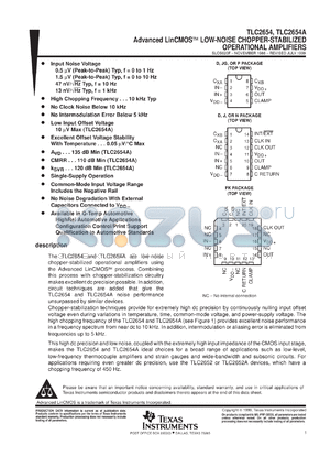 TLC2654C-14DR datasheet - LOW-NOISE CHOPPER-STABILIZED OPERATIONAL AMPLIFIER