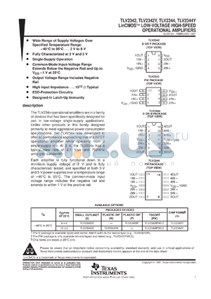 TLV2344IPWR datasheet - QUAD LINCMOS(TM) LOW-VOLTAGE HIGH-SPEED OPERATIONAL AMPLIFIER