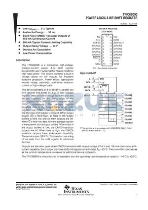 TPIC6B595DWR datasheet - 8-BIT SHIFT REGISTER