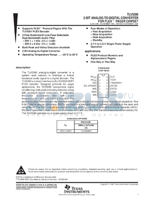 TLV5590EDR datasheet - 2-BIT ADC FOR FLEX(TM) PAGER CHIPSET