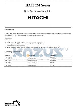 HA17324F datasheet - Quad operational amplifiers