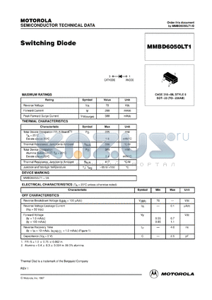 MMBD6050LT3 datasheet - Switching Diode