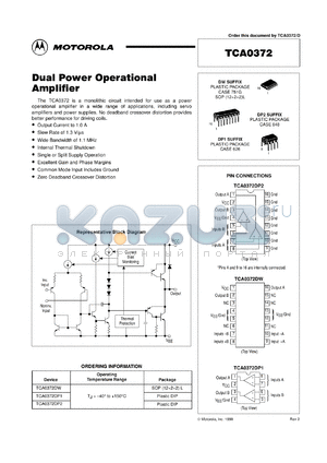 TCA0372DM2 datasheet - Dual Power Operational Amplifier