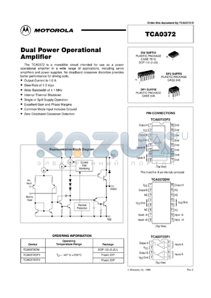 TCA0372DM2L1 datasheet - Dual Power Operational Amplifier