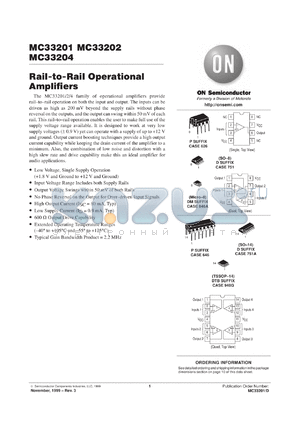 MC33201VP datasheet - Rail-to-Rail Operational Amplifier