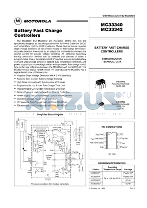 MC33340EVK datasheet - Battery Fast Charge Controller