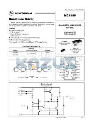 MC1488ML1 datasheet - Quad Line Driver