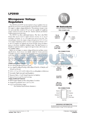 LP2950CDT-005 datasheet - Micropower Voltage Regulator