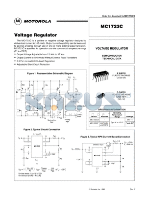 MC1723BDR2 datasheet - Voltage Regulator