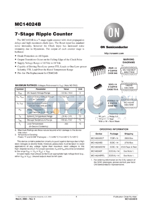 MC14024BFL1 datasheet - 7-Stage Ripple Counter