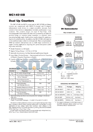 MC14520BFR2 datasheet - Dual Up Counters