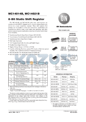 MC14014BFL1 datasheet - 8-Bit Static Shift Register