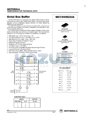 MC74VHC244ML1 datasheet - Octal Bus Buffer