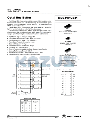 MC74VHC541ML1 datasheet - Octal Bus Buffer