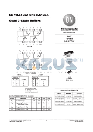 SN74LS125ADR2 datasheet - Quad 3-State Buffers