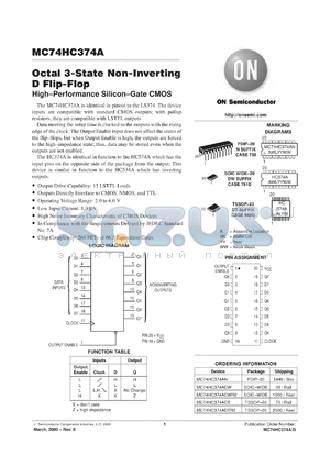 MC74HC374AFR1 datasheet - Octal 3-State Non-Inverting D Flip-Flop