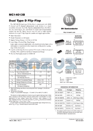 MC14013BFL2 datasheet - Dual D Flip-Flop