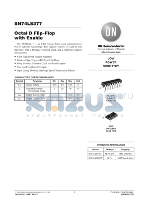 SN74LS377DWR2 datasheet - Octal D Flip-Flop with Enable