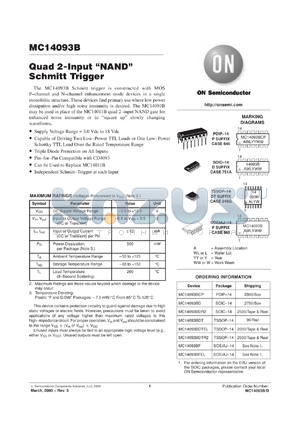 MC14093BFL1 datasheet - Quad 2-Input "NAND" Schmitt Trigger