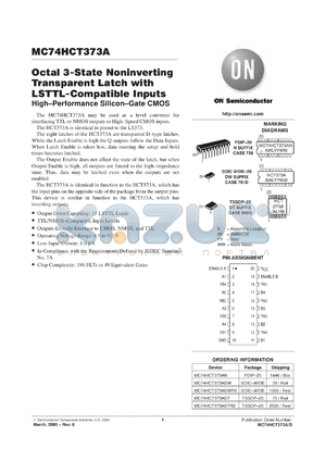 MC74HCT373AF datasheet - Octal 3-State NonInverting Transparent Latch with LSTTL-Compatible Inputs