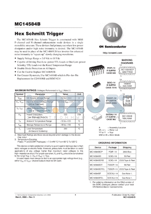 MC14584BFL1 datasheet - Hex Schmitt Trigger