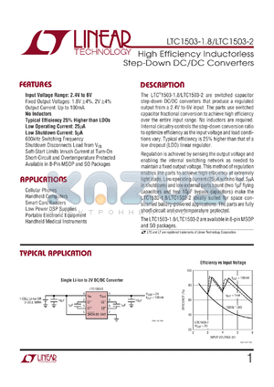 LTC1503-2 datasheet - High Efficiency Inductorless Step-Down DC/DC Converter