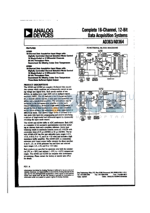 AD363R datasheet - Complete 16-Channel, 12-Bit Data Acquisition Systems