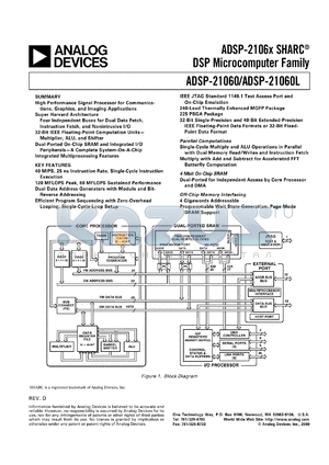 ADSP-21060L datasheet - SHARC, 120 MFLOPS, 3.3 v, floating point