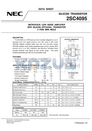 2SC4095R-T2 datasheet - For amplify microwave and low noise.