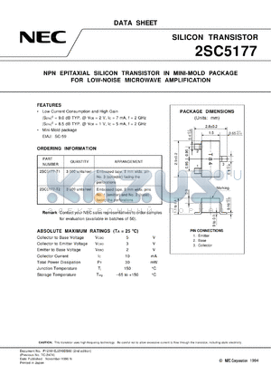 2SC5177-T1 datasheet - High fT, high gain transistor