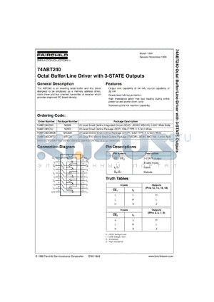 74ABT240CMSAX datasheet - Octal Buffer/Line Driver with 3-STATE Outputs