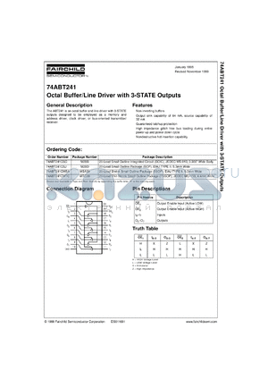 74ABT241CMTCX datasheet - Octal Buffer/Line Driver with 3-STATE Outputs