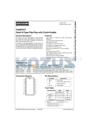 74ABT377CMTCX datasheet - Octal D-Type Flip-Flop with Clock Enable