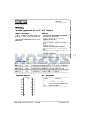 74ABT573CMSAX datasheet - Octal D-Type Latch with 3-STATE Outputs