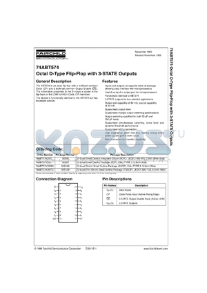 74ABT574CMSAX datasheet - Octal D-Type Flip-Flop with 3-STATE Outputs [Advanced]