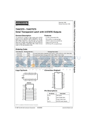 74AC373MTCX datasheet - Octal Transparent Latch with 3-STATE Outputs