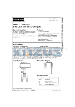 74AC573SCX datasheet - Octal Latch with 3-STATE Outputs