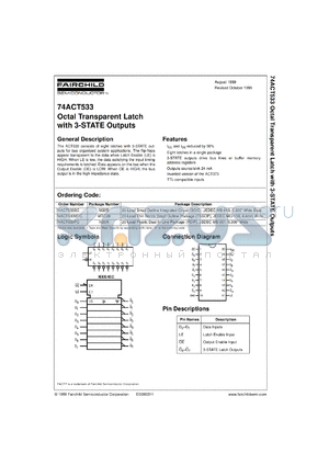 74ACT533SCX datasheet - Octal Transparent Latch with 3-STATE Outputs