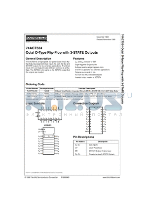 74ACT534SJX datasheet - Octal D Flip-Flop with 3-STATE Outputs