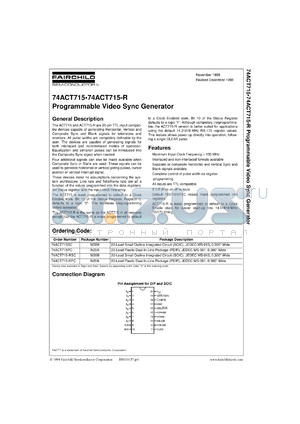 74ACT715RSC datasheet - Programmable Video Sync Generator