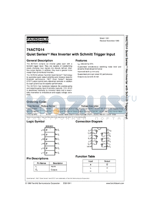 74ACTQ14MTCX datasheet - Quiet Series Hex Inverter with Schmitt Trigger Input