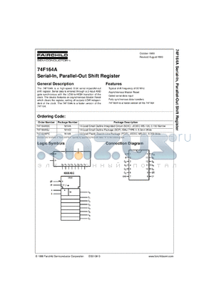 74F164ASJX datasheet - Serial-In  Parallel-Out Shift Register