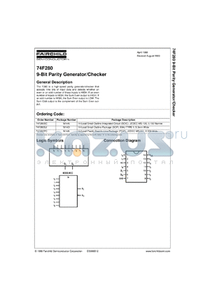 74F280SJX datasheet - 9-Bit Parity Generator/Checker