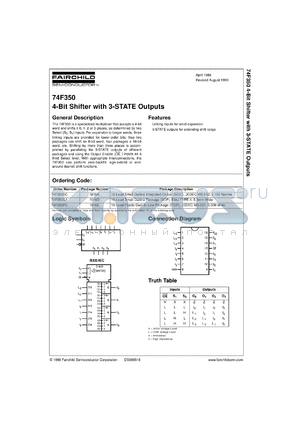 74F350SCX datasheet - 4-Bit Shifter with 3-STATE Outputs