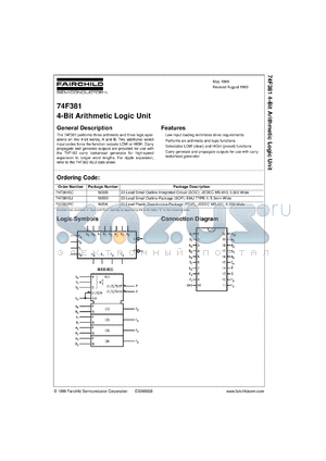 74F381CW datasheet - 4-Bit Arithmetic Logic Unit