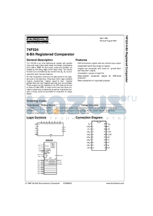 74F524SCX datasheet - 8-Bit Registered Comparator
