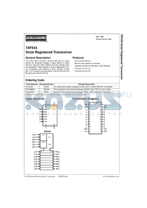 74F543SCX datasheet - Octal Registered Transceiver