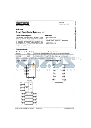 74F543MSAX datasheet - Octal Registered Transceiver